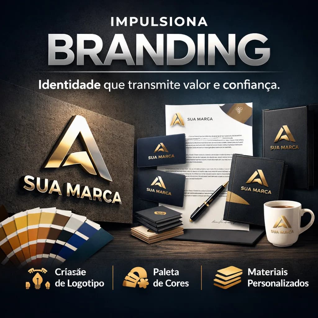 Ambiente corporativo premium com foco em branding, posicionamento e construção de marca